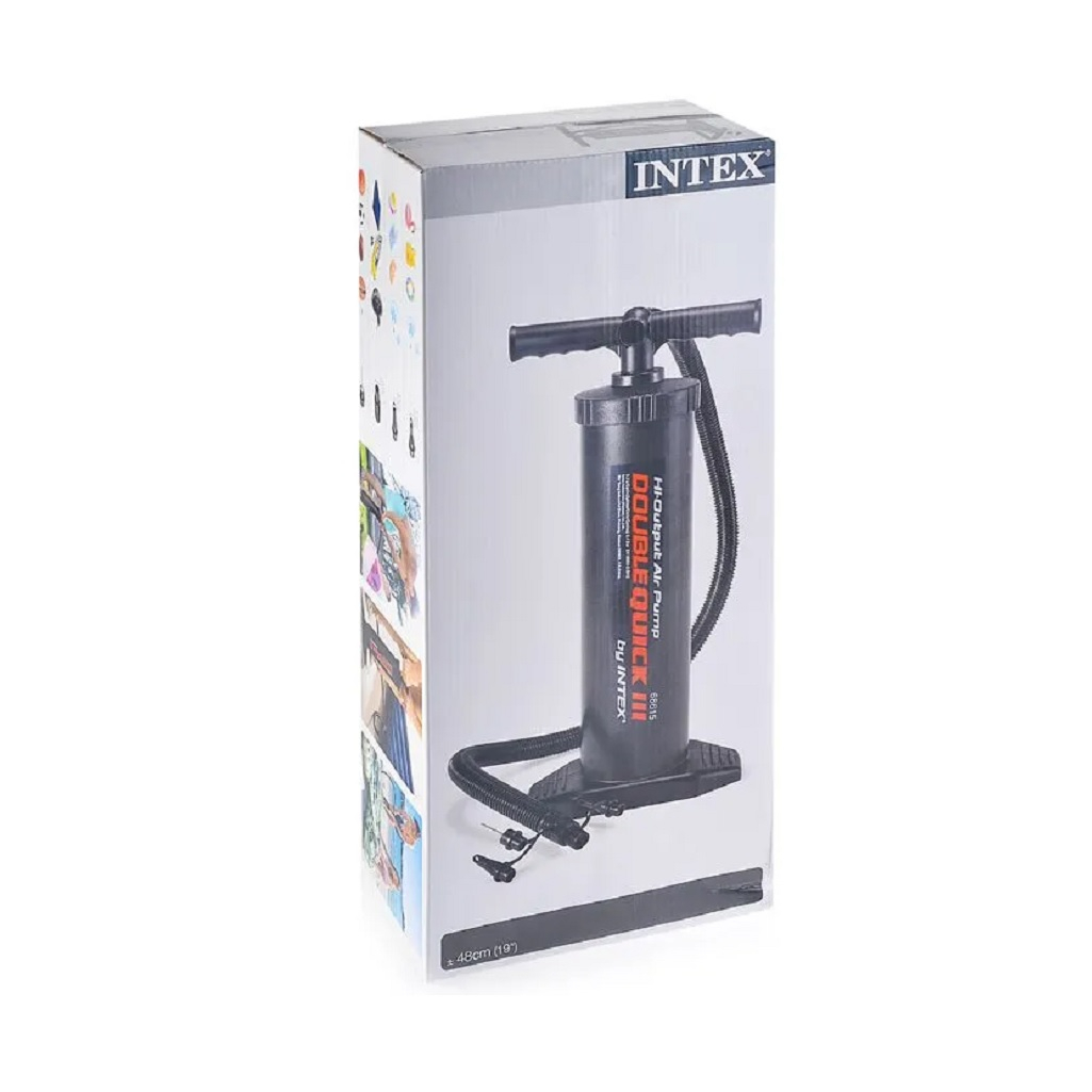 Насос ручной Intex Double Quick III 68615, воздушный, 3 насадки, 48 см