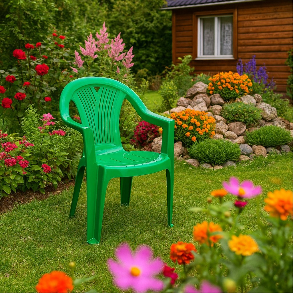 Кресло пластиковое Стандарт Пластик Салют 217504, зеленый