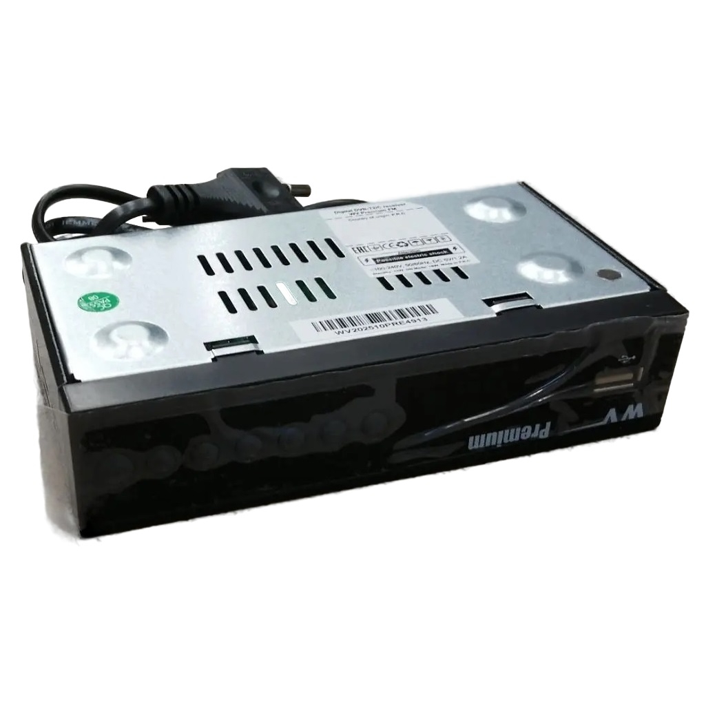 Ресивер цифрового телевидения WV Premium, Didgital DVB-Т/T2/С, IPTV, USB, FM, TV/STB пульт, цвет черный