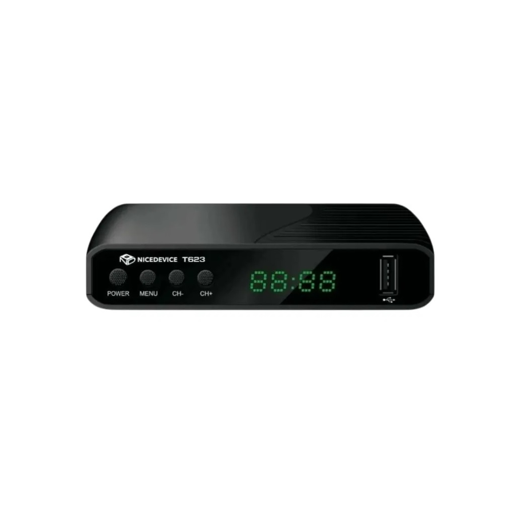 Приставка для цифрового телевидения Nice Device T623, DVB-T2, DVB-C, IPTV, USB, цвет черный