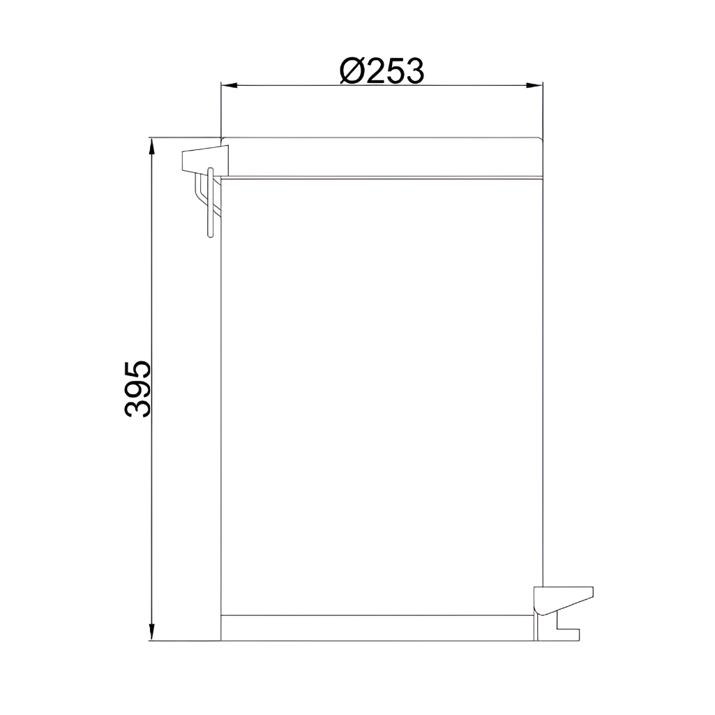 Ведро для мусора Frap F703. объем 12 литров, металлическое, с крышкой и педалью, цвет Хром