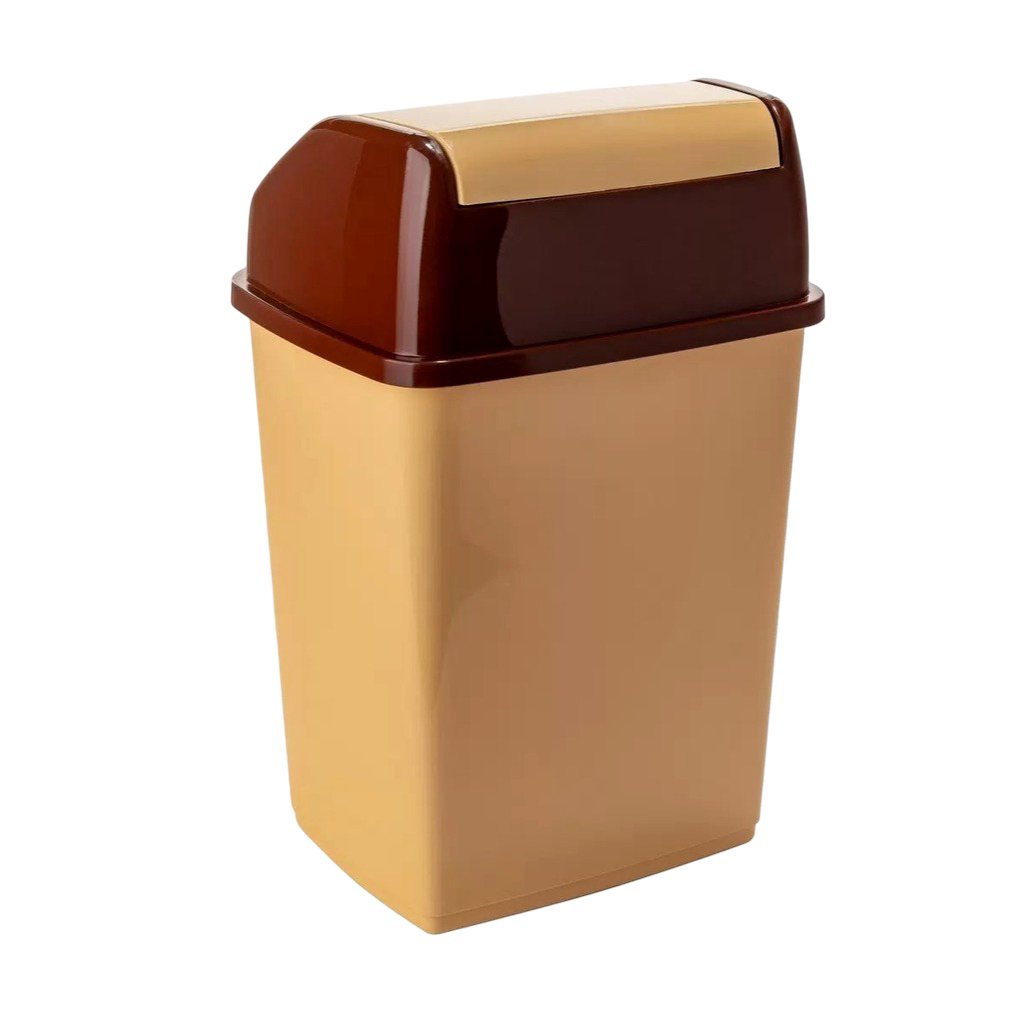 Ведро для мусора ЭльфПласт Ромашка 108, объем 5 литров, пластик, с крышкой, цвет Бежевый