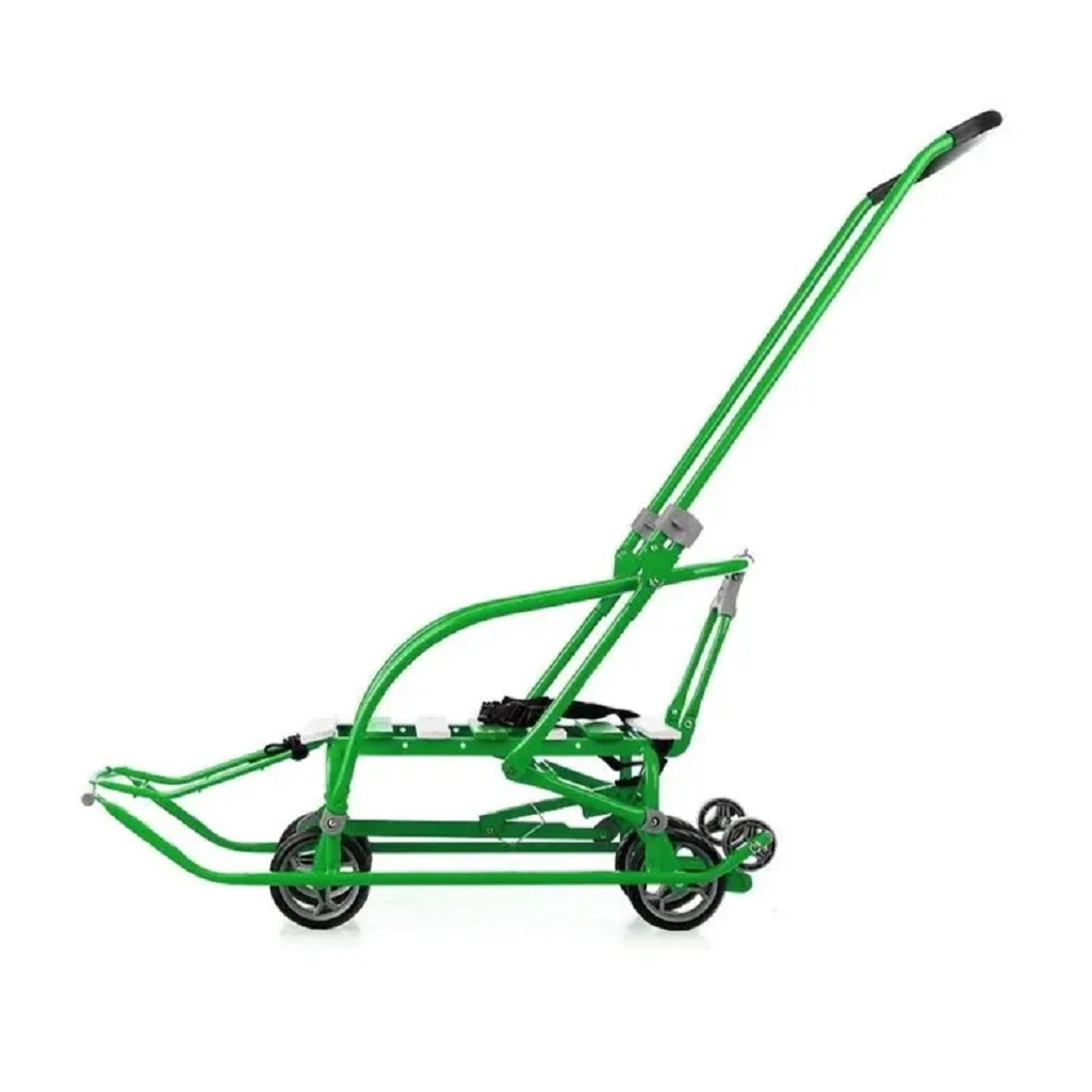 Санки Nika Kids Nikki 3 N3/АЛ2 с ручкой, на колесах, складные, зеленые