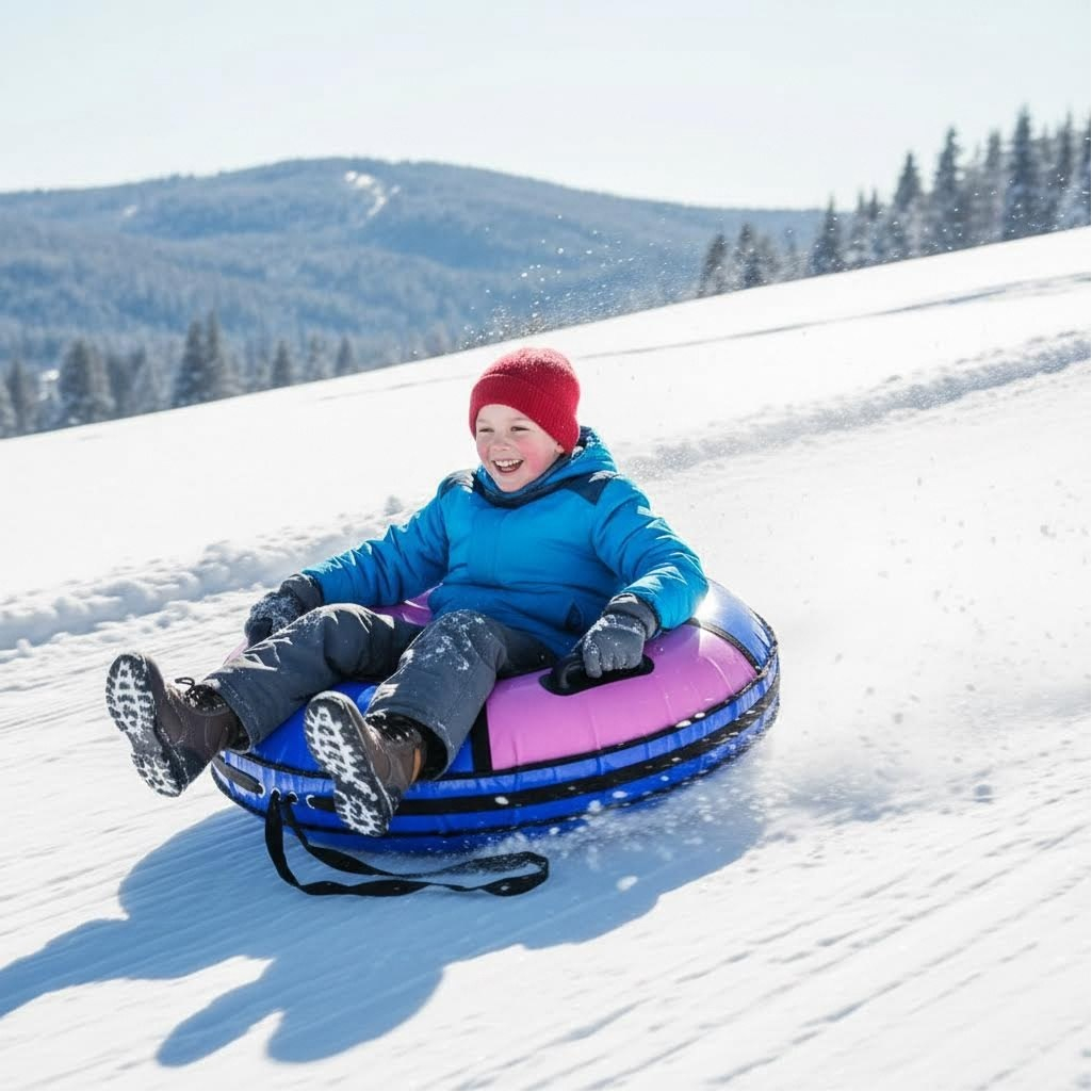 Санки-ватрушка Saimaa Комфорт, голубо-розовые, с ручками, диаметр 80 см