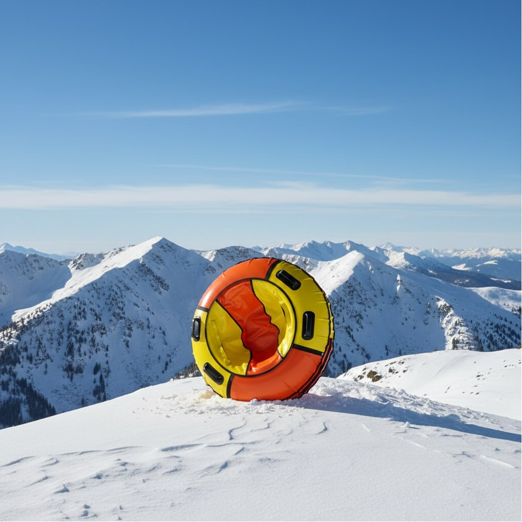 Санки-ватрушка Saimaa Комфорт, оранжево-желтые, с ручками, диаметр 90 см