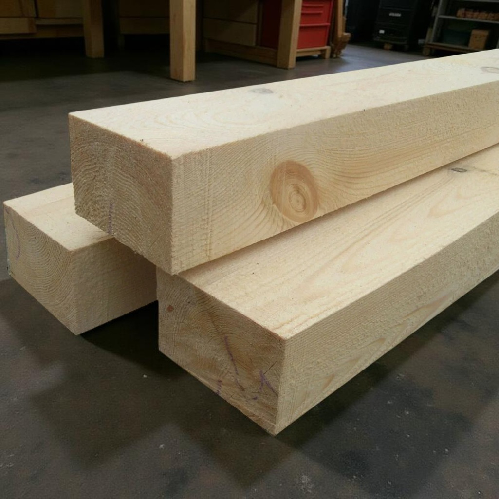 Брус обрезной, сорт 1-2, Хвойные породы 100х150х6000 мм, естественной влажности