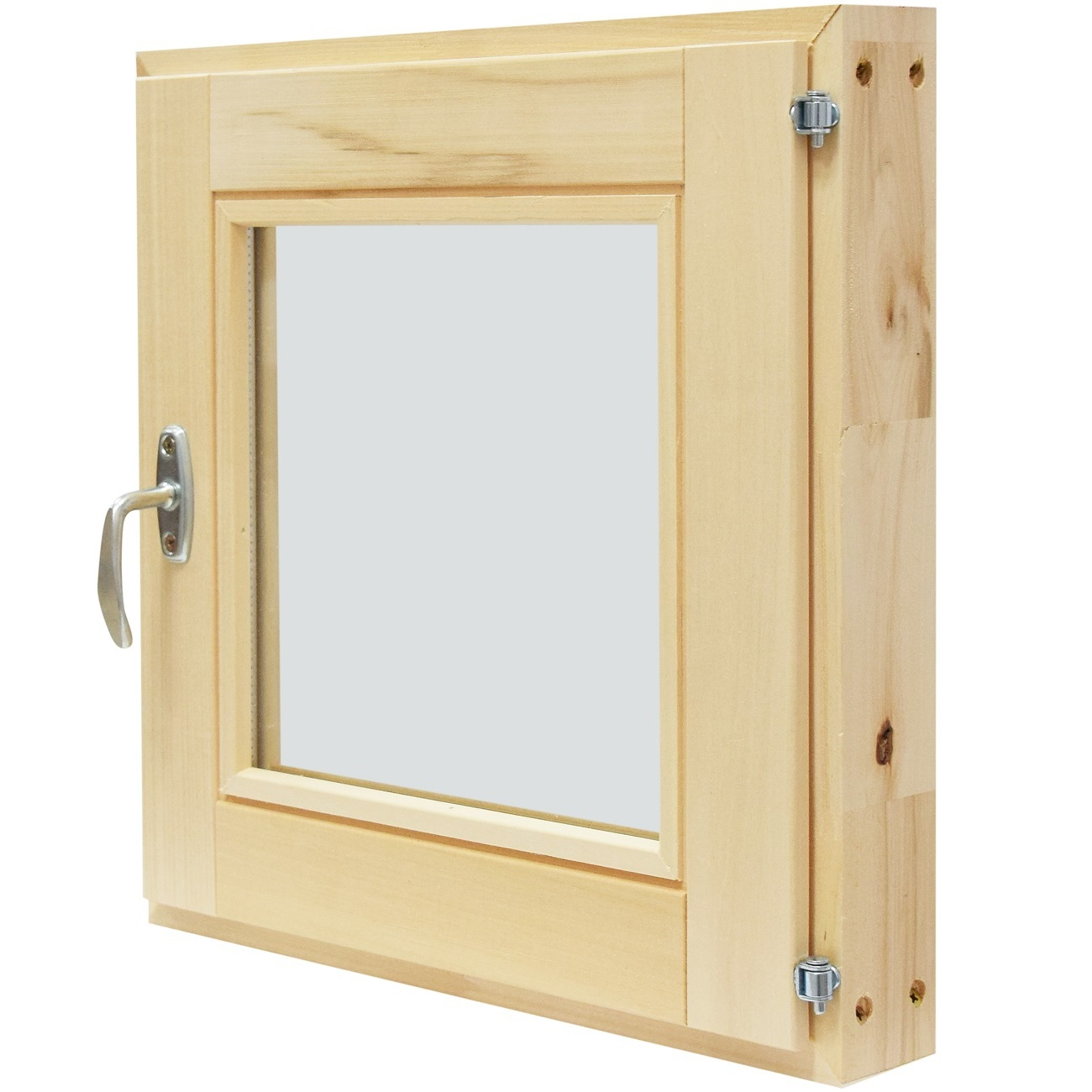 Окно для бани и сауны Липа, размер 500х600 мм, 2 стекла, распашное, с ручкой