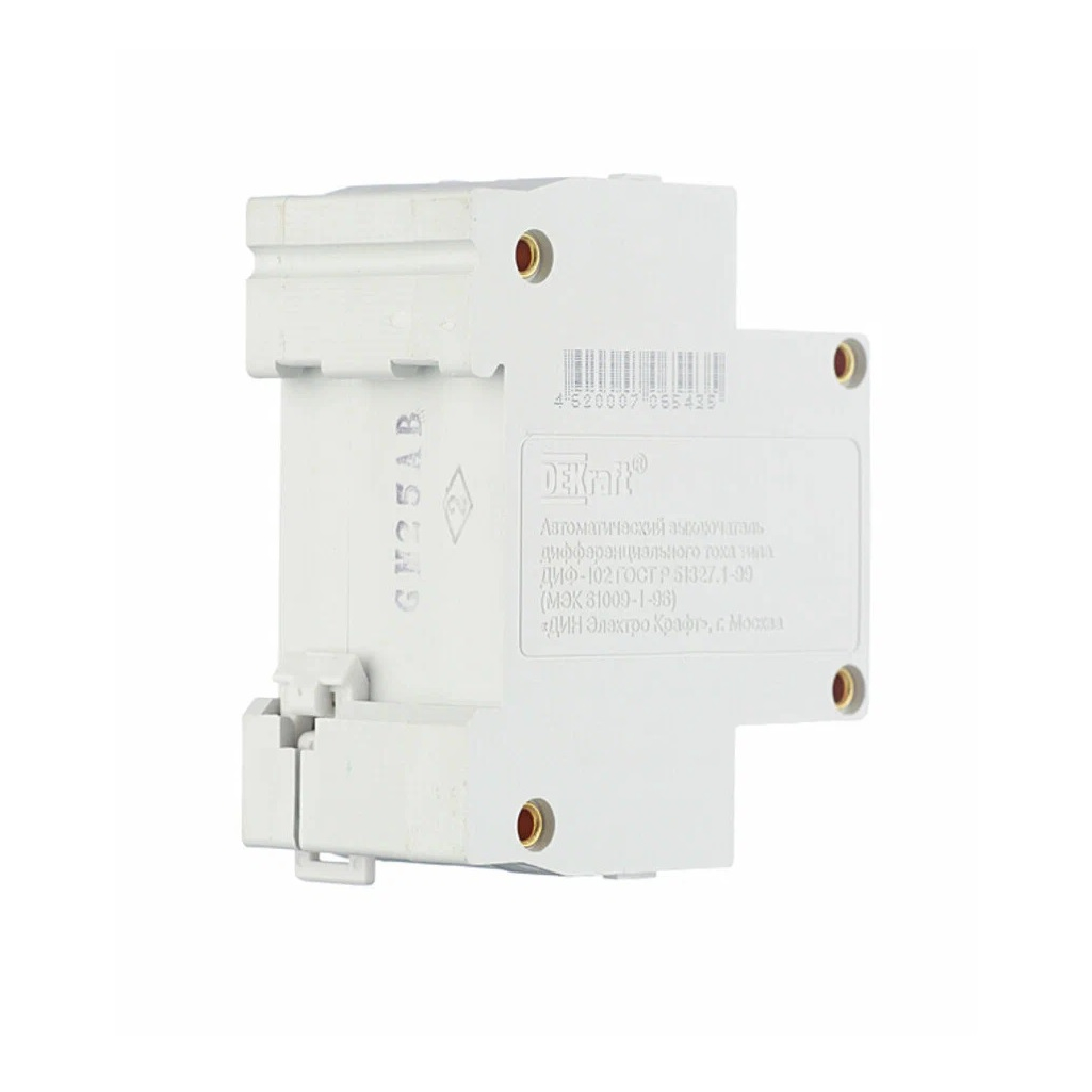 Выключатель автоматический дифференциальный DeKraft ДИФ-102, 16005DEK, 2п, C25А, 30мА  