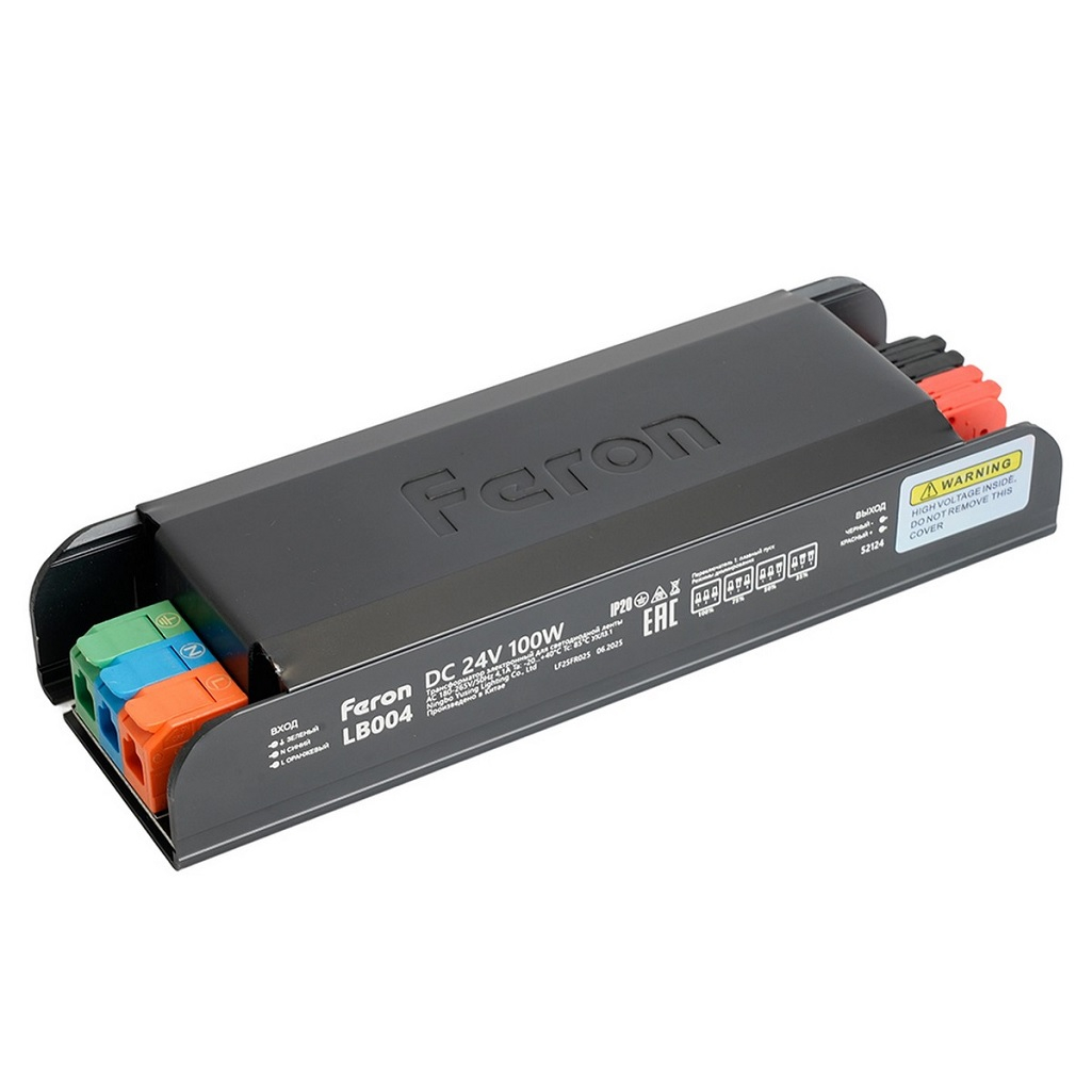 Блок питания Feron LB004, 52124, 100 Вт, 24В, IP20, для светодиодной ленты, с диммированием