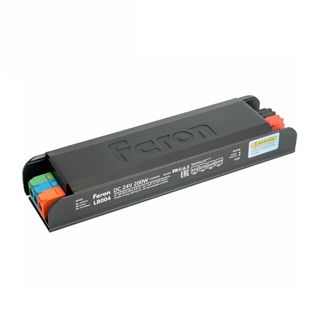 Блок питания Feron LB004, 52125, 200 Вт, 24В, IP20, для светодиодной ленты, с диммированием