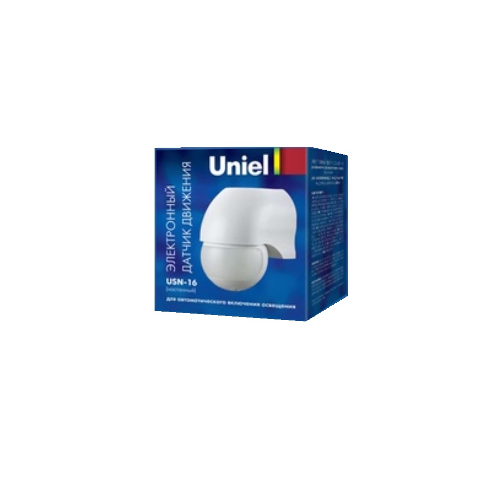 Датчик движения Uniel USN-16-180R-1200W-3LUX-12M-0.6-1.5m-s-WH, белый, 06568