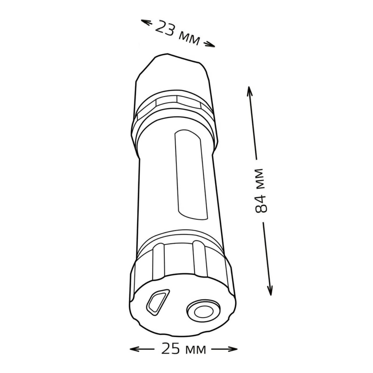 Фонарь светодиодный ручной Gauss, модель GFL207, 3W, 350mAh, 100lm, аккумулятор Li-ion, 3 режима