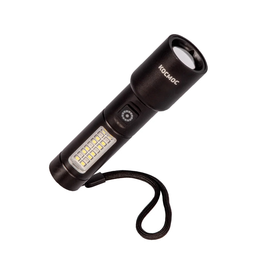 Фонарь ручной Космос KOC134Lit, аккумуляторный, 10Вт LaserLED/Li-ion 18650 1200 мАч, алюминиевый корпус, USB Type-C