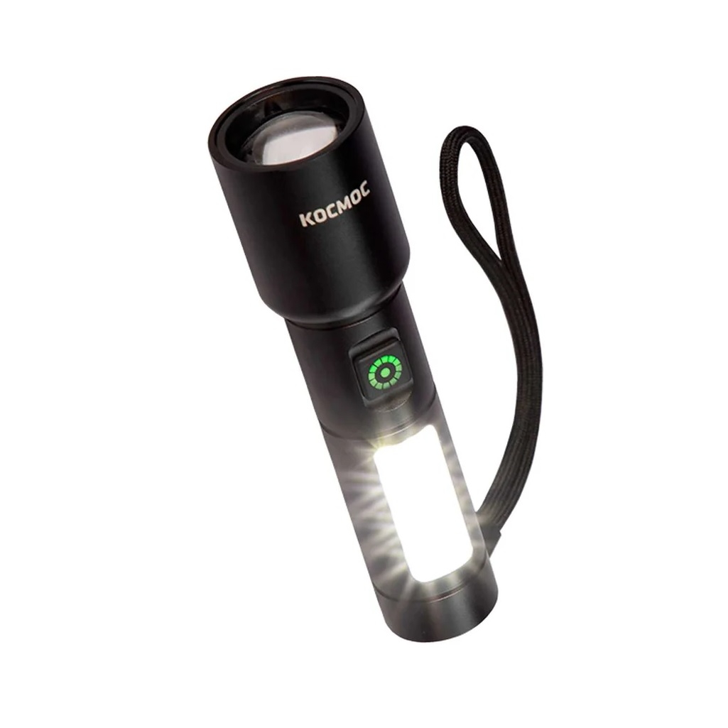 Фонарь ручной Космос KOC134Lit, аккумуляторный, 10Вт LaserLED/Li-ion 18650 1200 мАч, алюминиевый корпус, USB Type-C