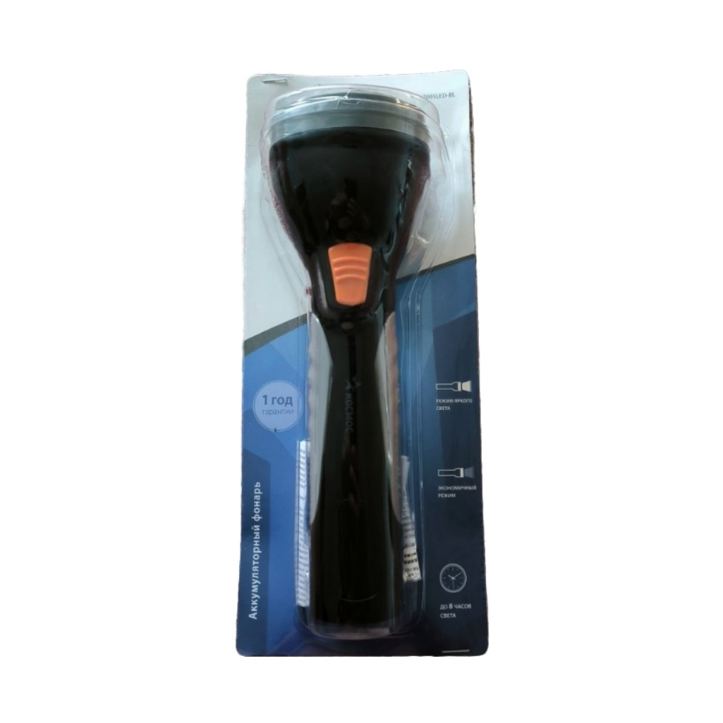 Фонарь ручной Космос KOCAc7005LED-BL, аккумуляторный, 5Вт, 900 мАч, 3 режима, корпус из ABS-пластика, штекер