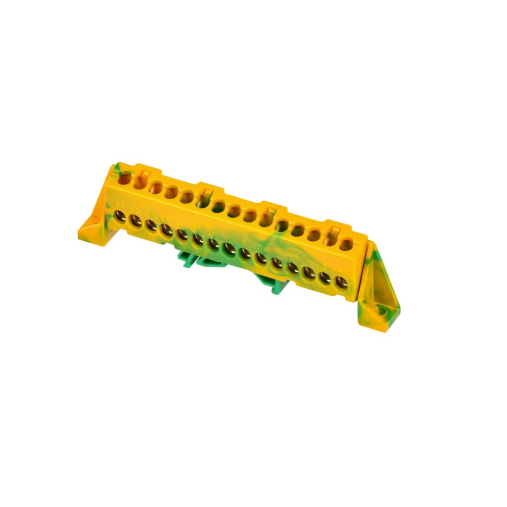 Шина Tekfor IEK PE земля, Стойка, 6х9-15-ЖЗ, TF-NN10-15-DP-K52