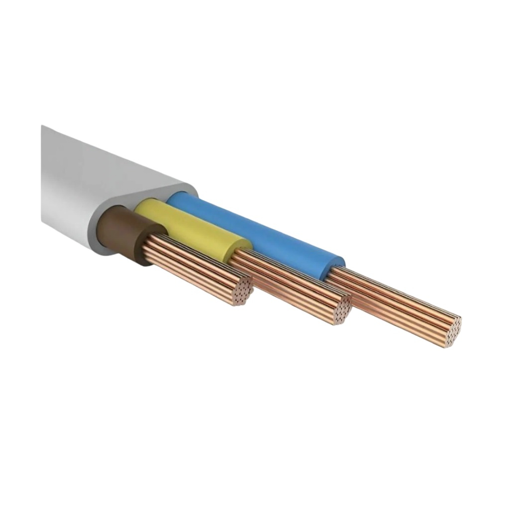 Провод силовой ПБППг 3х2.5 кв.мм, установочный, белый, длина 30 метров