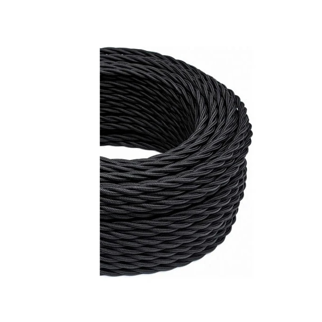 Провод витой Bironi B1-425-73-20 бытовой ПУГВнг-LS, 3х2.5 кв.мм, декоративный, черный матовый, длина 20 метров