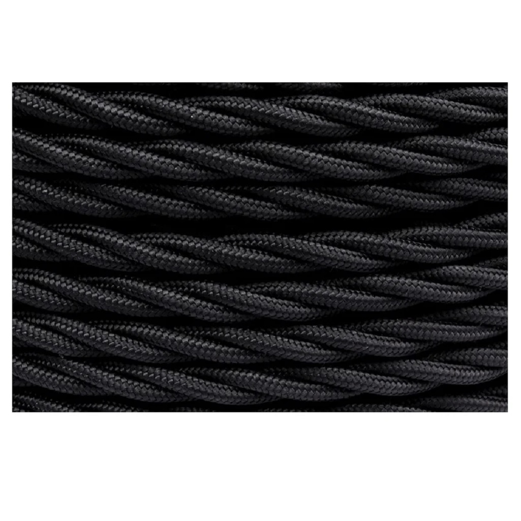 Провод витой Bironi B1-425-73-20 бытовой ПУГВнг-LS, 2х2.5 кв.мм, декоративный, черный матовый, длина 20 метров