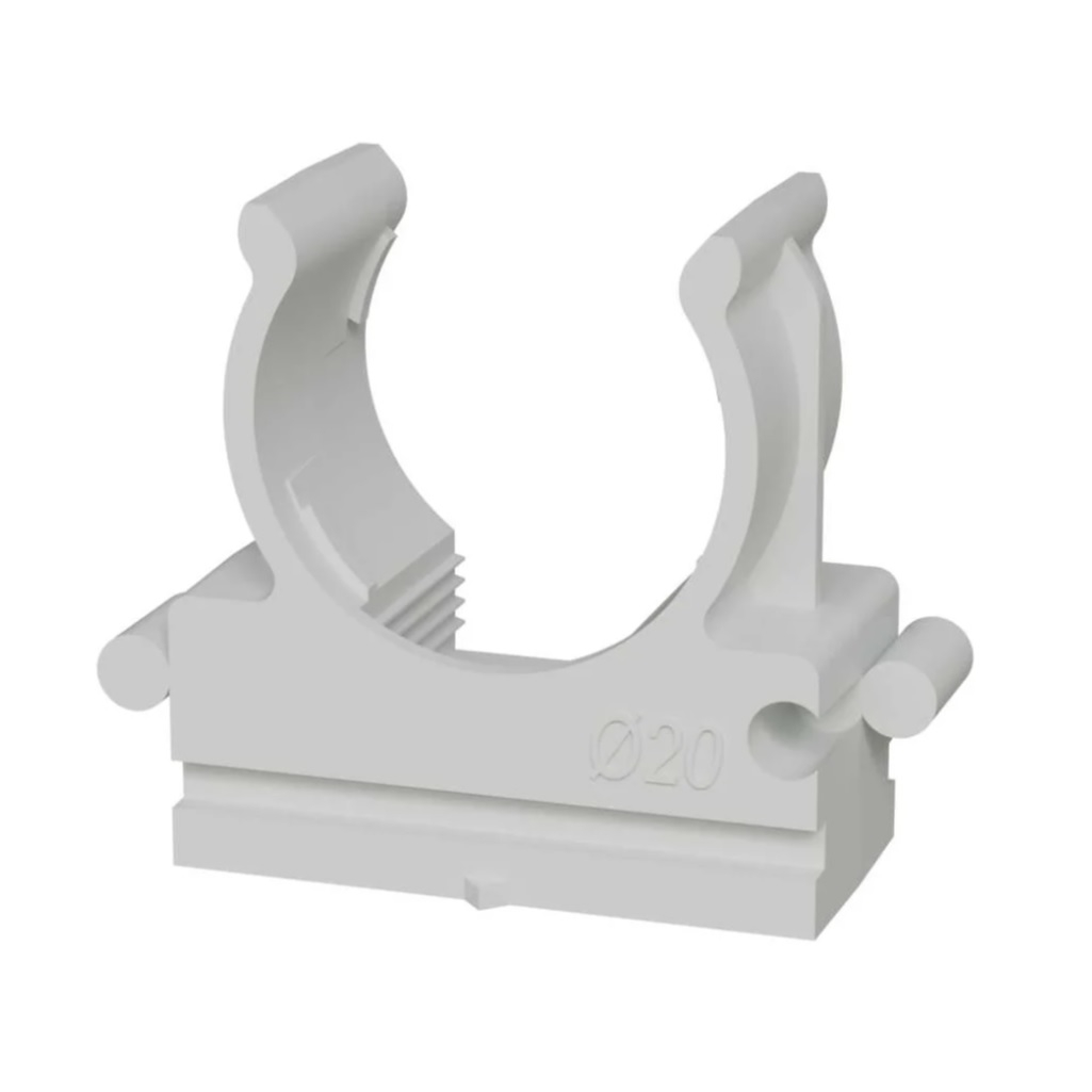 Держатель для труб Промрукав PR13.0120, с защелкой, клипса для монтажного пистолета, диаметр 20 мм