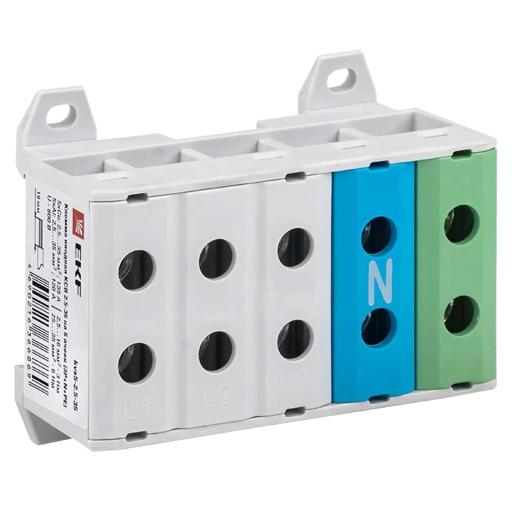 Клемма силовая вводная EKF PROxima КСВ kvs5-2.5-35,16-50 кв.мм, пятиполюсная 