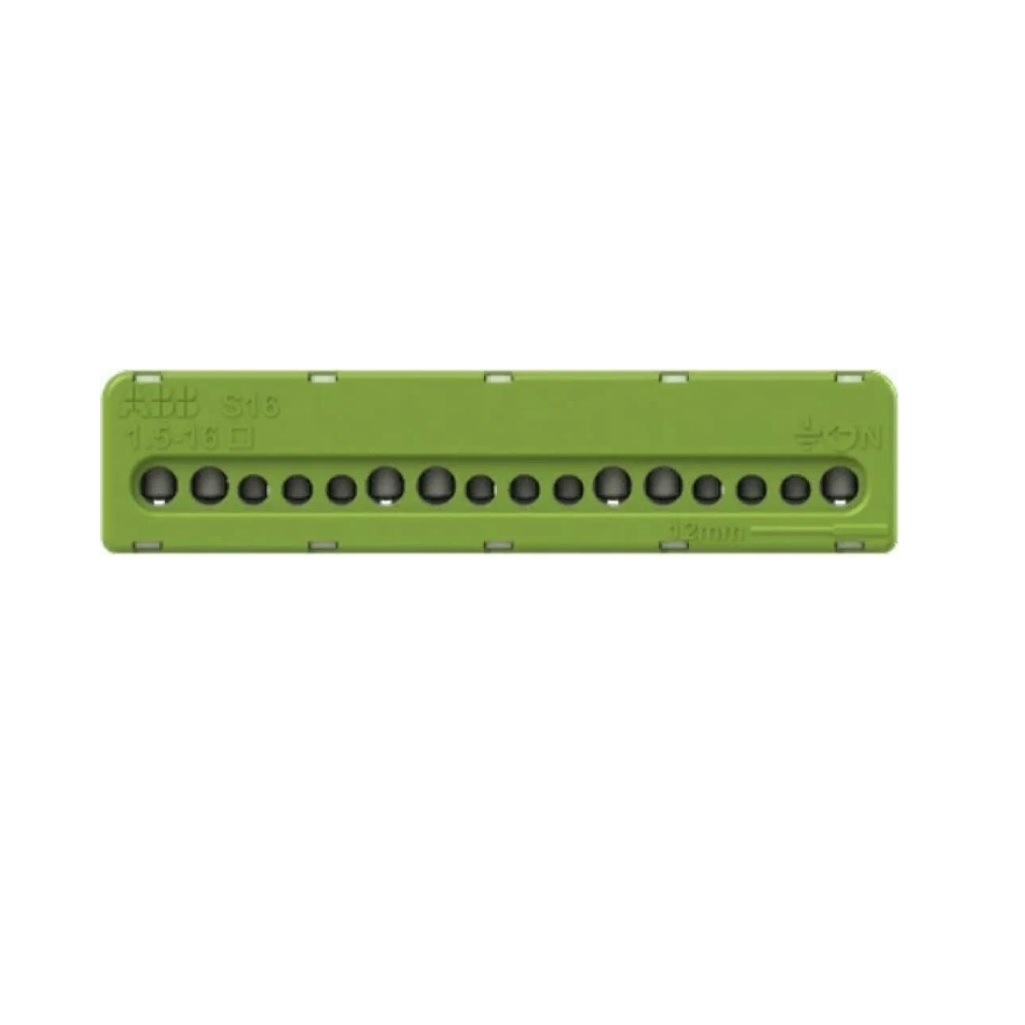Клеммник силовой винтовой ABB NK/S16 100А, термопласт, зеленый, 655106