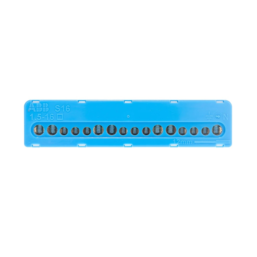 Клеммник силовой винтовой ABB N7x16-9х6 мм, NK/S16 100А, термопласт, синий