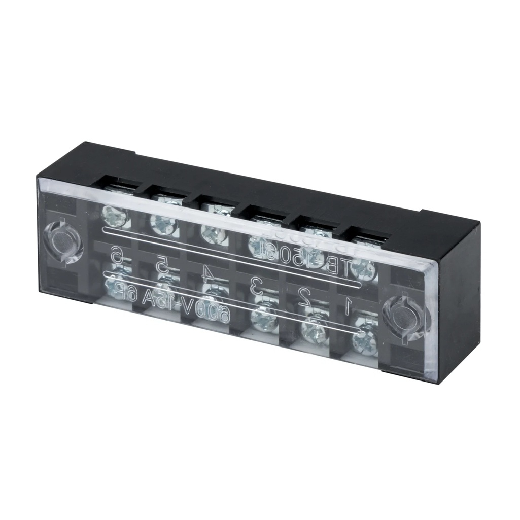 Колодка клеммная EKF TB-1506 до 1.5 кв.мм, 6 пар, 15 А, термопласт, черная