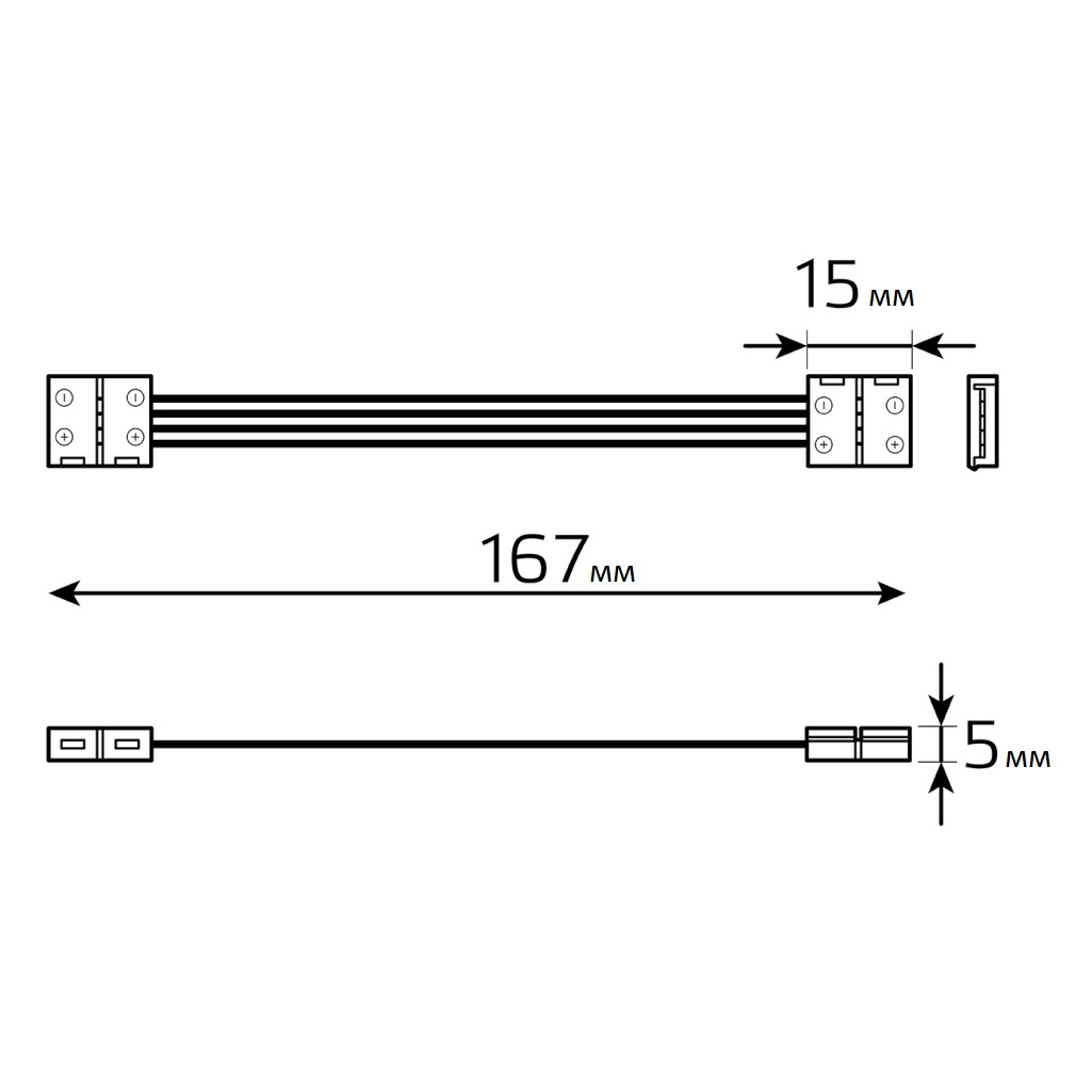 Набор коннекторов Gauss Basic DC 12/24В, BT432, для LED ленты шириной 8 мм, тип диодов 3528/3014/2835, 2 шт