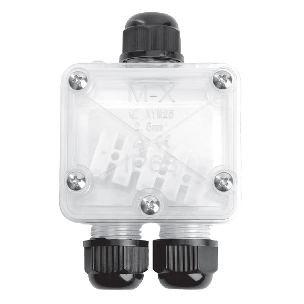 Коробка распределительная Stekker LD538 50130, водонепроницаемая на 3 выхода, прозрачный