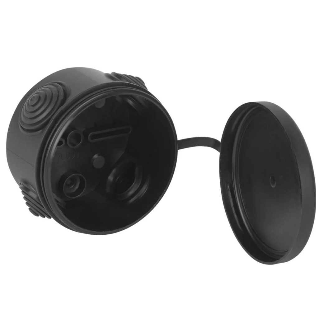 Коробка распаячная Ruvinil 67020МЧ, 1933483, 70х50 мм, черная, для открытой проводки