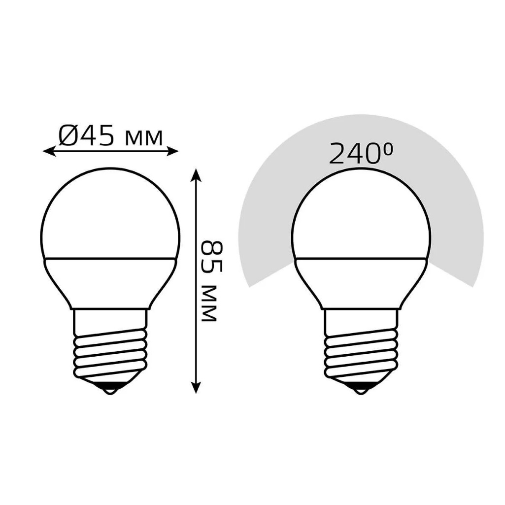 Лампа светодиодная Gauss Elementary Шар 53232, Е27, 12Вт, 6500К, холодный белый свет