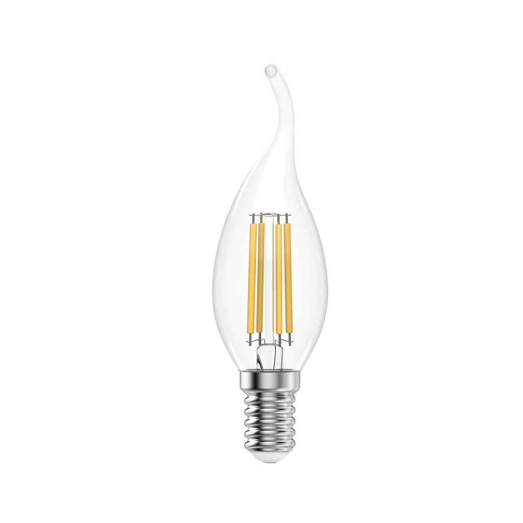 Лампа светодиодная филаментная Gauss Filament Elementary Свеча на ветру 42128, 8Вт, Е14, 4100К, нейтральный белый свет