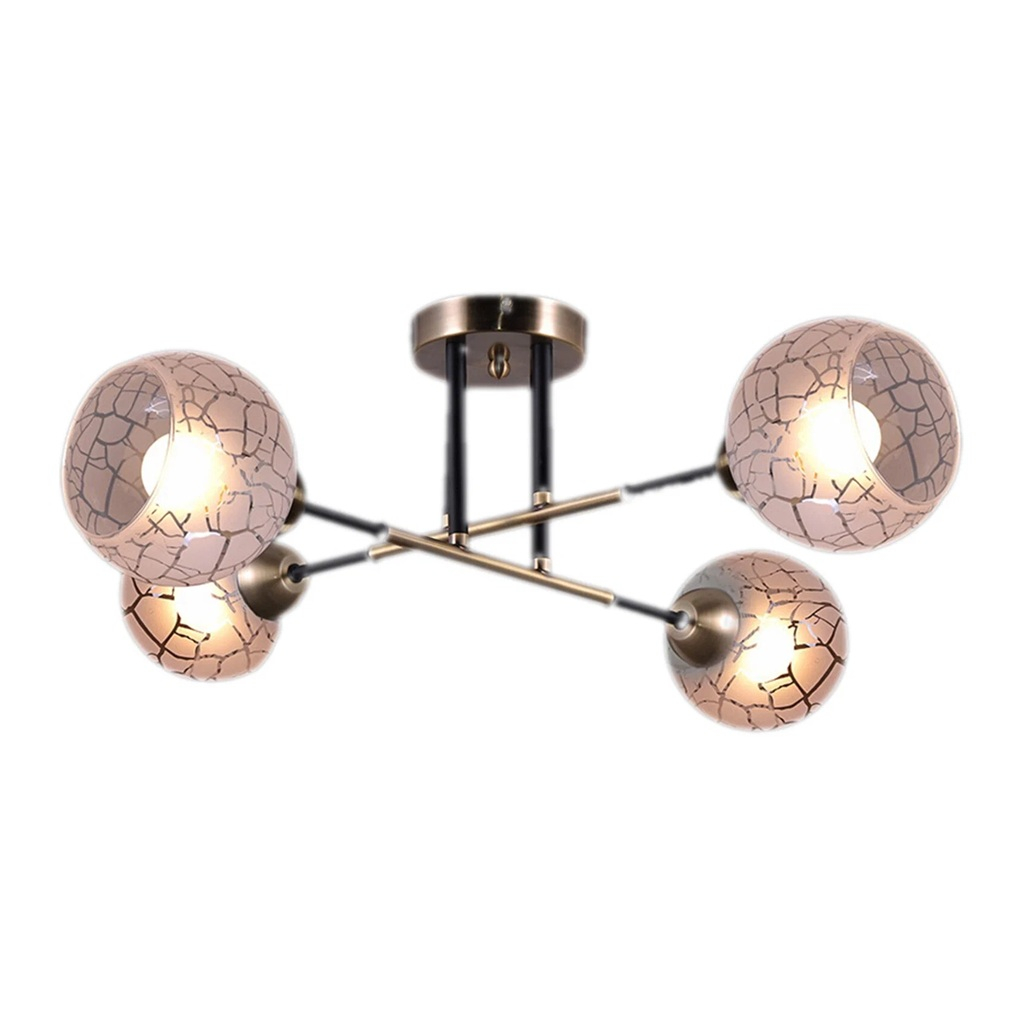 Люстра Illumico IL9573-4CSQ-79 BK AB, 4 лампы, Е27, 160 Вт, стекло, до 32 кв.м