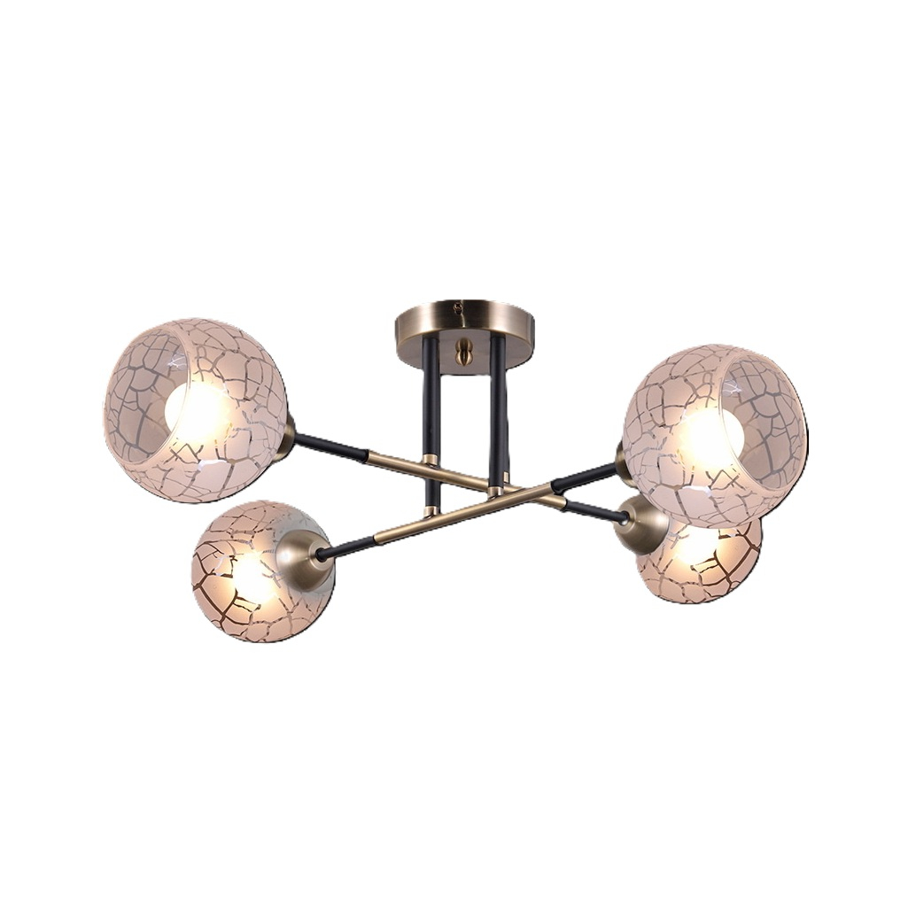 Люстра Illumico IL9573-4CSQ-79 BK AB, 4 лампы, Е27, 160 Вт, стекло, до 32 кв.м