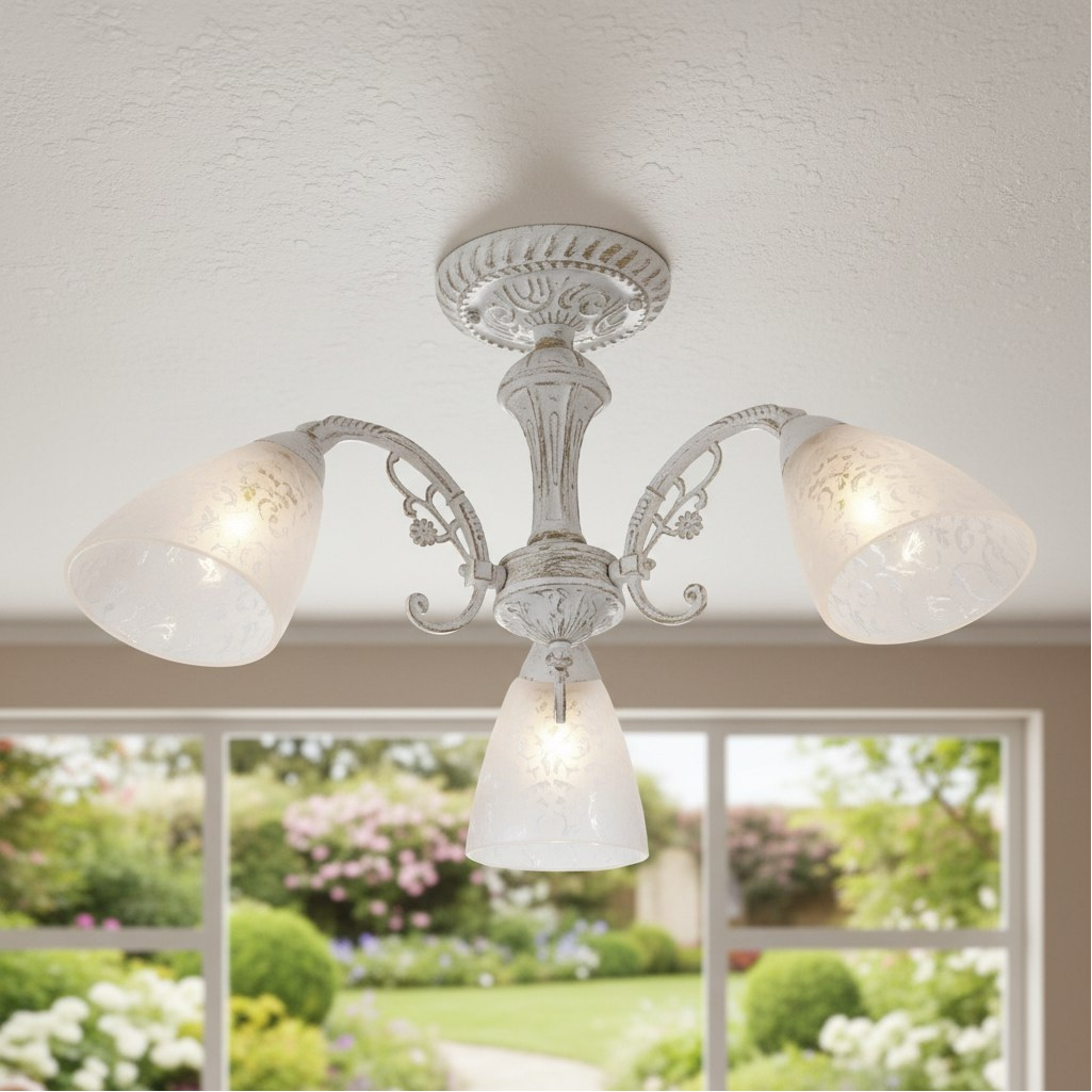 Люстра Reluce 74430-0.3-03, 3 лампы, E27, 120 Вт, стекло, до 6 кв.м