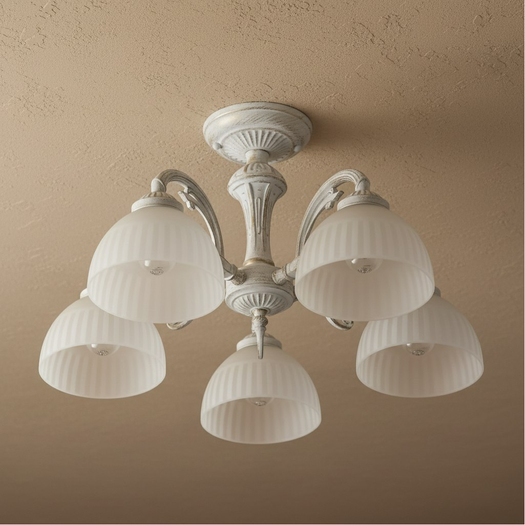 Люстра Reluce 74431-0.3-05, 5 ламп, E27, 200 Вт, стекло, до 10 кв.м