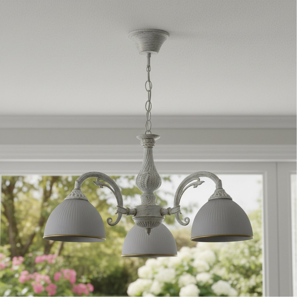 Люстра Reluce 74459-0.4-03, 3 лампы, E27, 120 Вт, стекло, до 6 кв.м