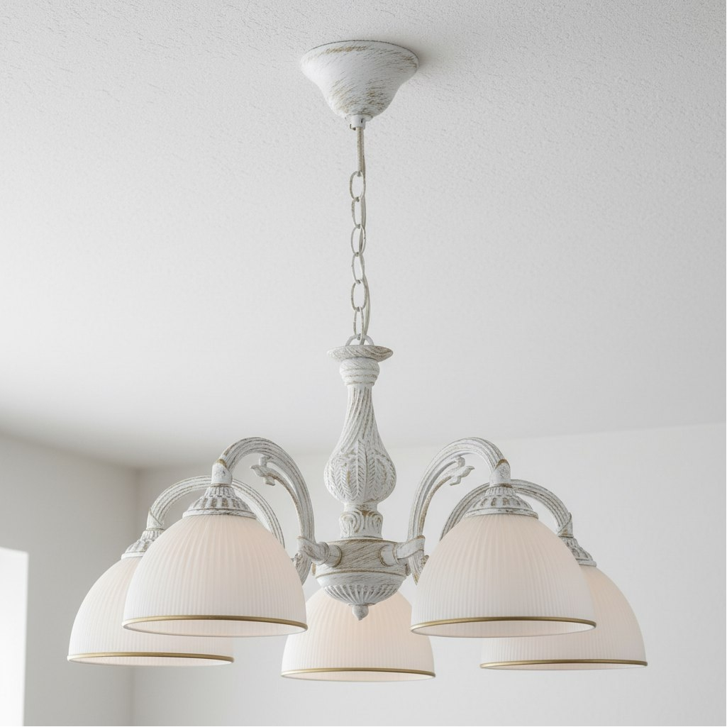 Люстра Reluce 74459-0.4-05, 5 ламп, E27, 200 Вт, стекло, до 10 кв.м