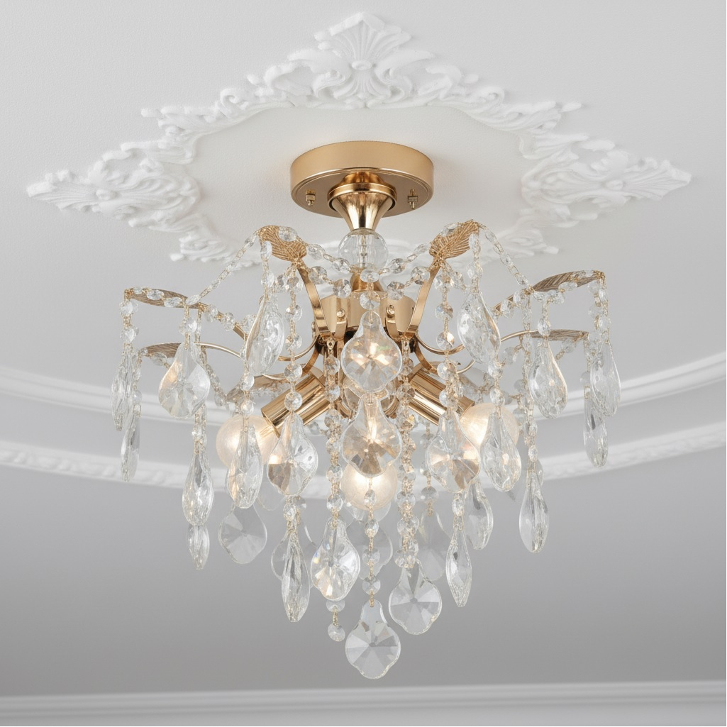 Люстра Reluce 87720-0.3-04 FGD, 4 лампы, E14, 240 Вт, хрусталь, до 12 кв.м