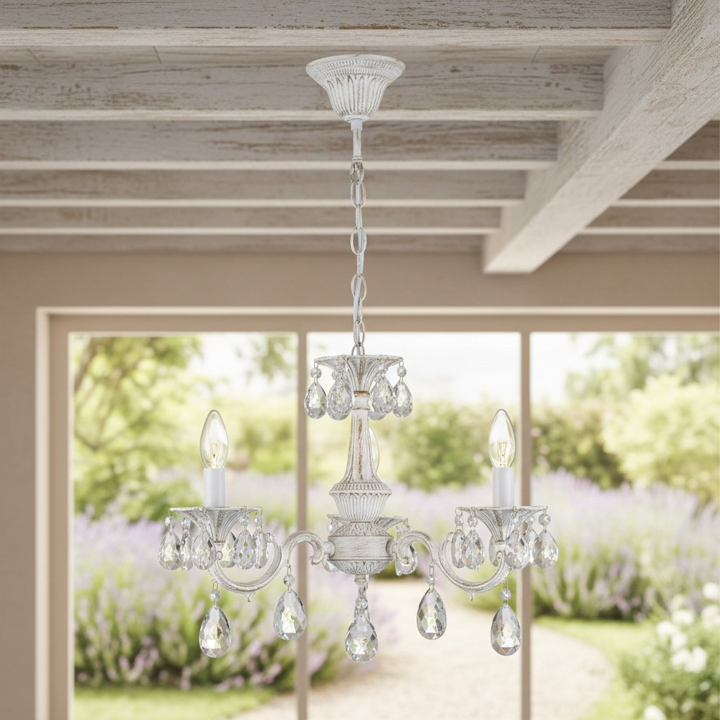 Люстра Reluce 89347-0.4-03, 3 лампы, E14, 120 Вт, хрусталь, до 18 кв.м