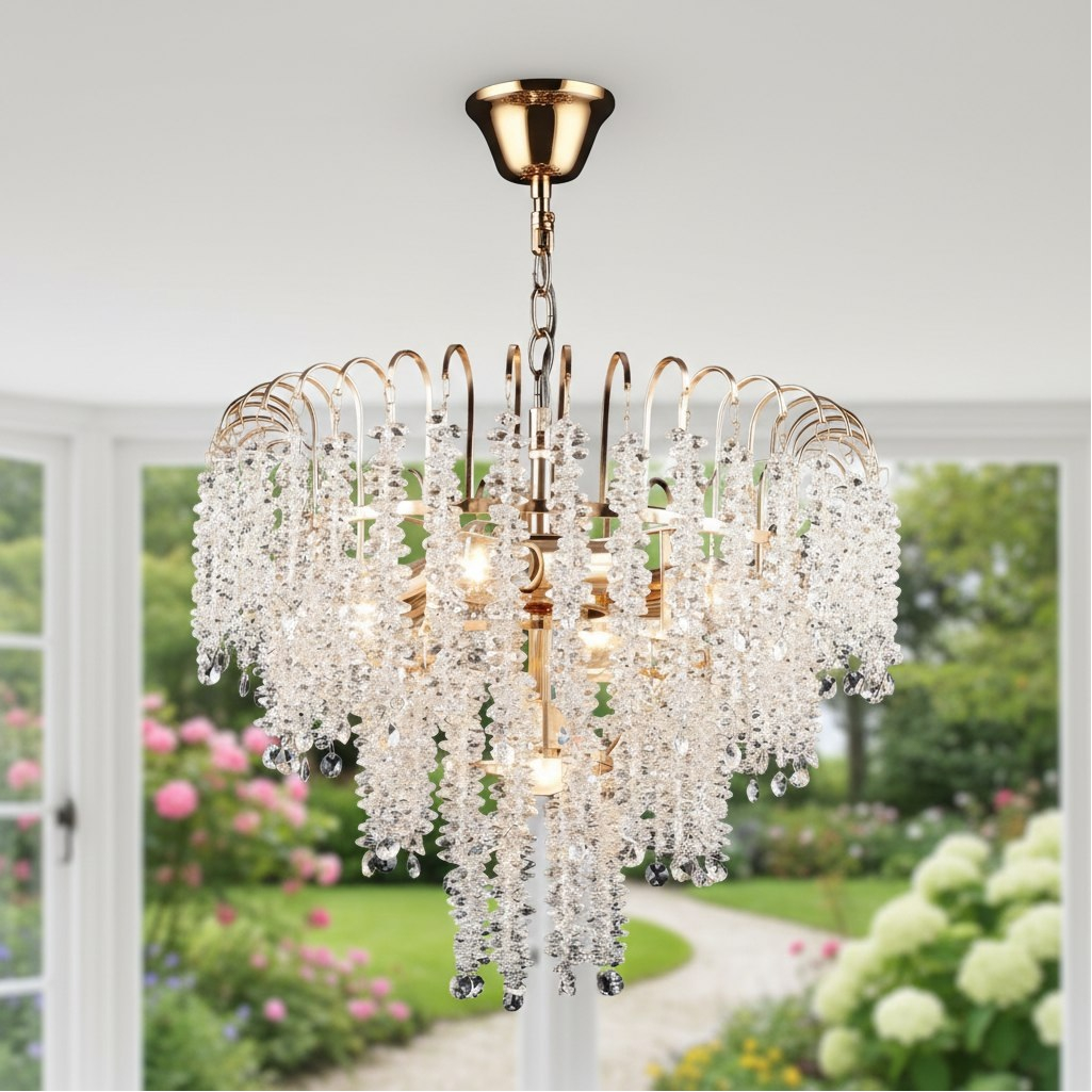 Люстра Reluce 98620-0.4-05 FGD, 5 ламп, E27, 300 Вт, хрусталь, до 15 кв.м