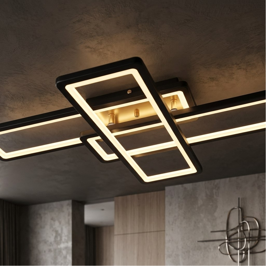 Люстра Reluce 03629-0.3-03B BK, 3 лампы, LED, 84 Вт, металл, до 16 кв.м