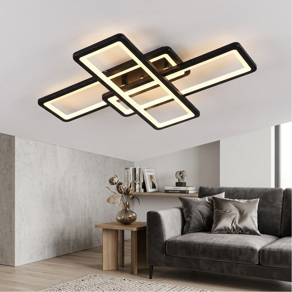 Люстра Reluce 03629-0.3-03B BK, 3 лампы, LED, 84 Вт, металл, до 16 кв.м