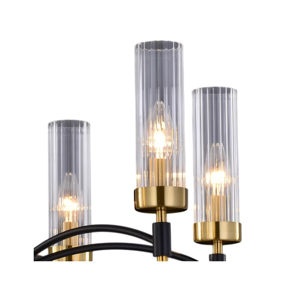 Люстра Illumico IL5177-6PLS-29 BRASS TUBO, 6 ламп, E14, 240 Вт, стекло, до 36 кв.м