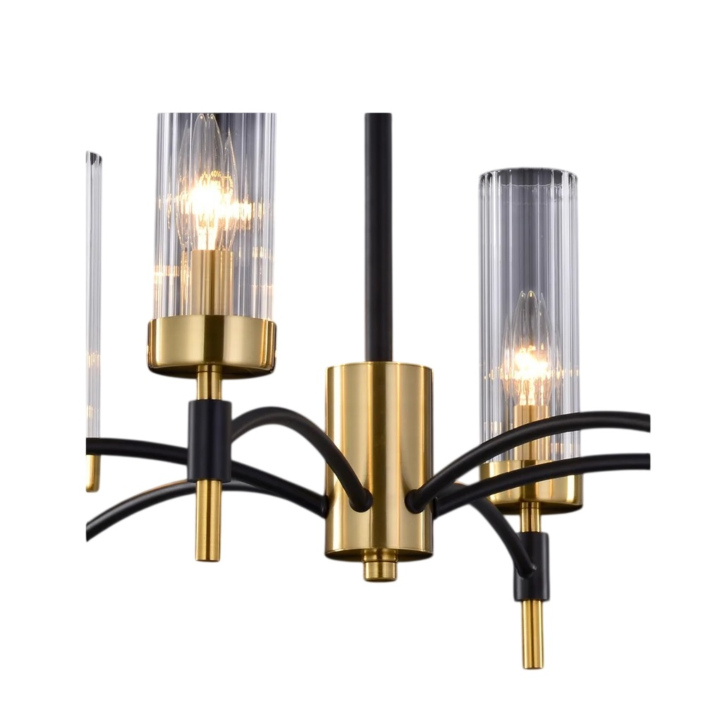 Люстра Illumico IL5177-6PLS-29 BRASS TUBO, 6 ламп, E14, 240 Вт, стекло, до 36 кв.м