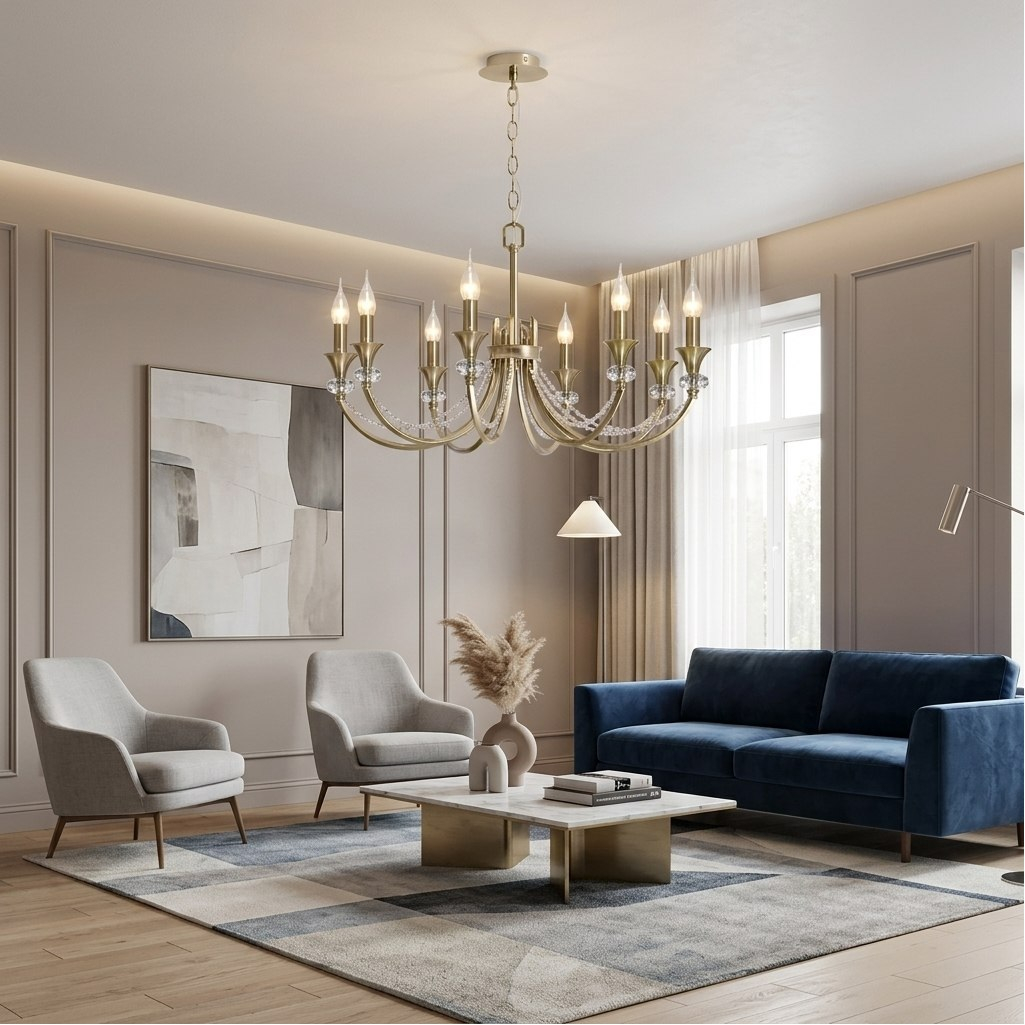 Люстра Illumico IL5234-8PLS-25 ELITE, 8 ламп, E14, 320 Вт, хрусталь, до 16 кв.м
