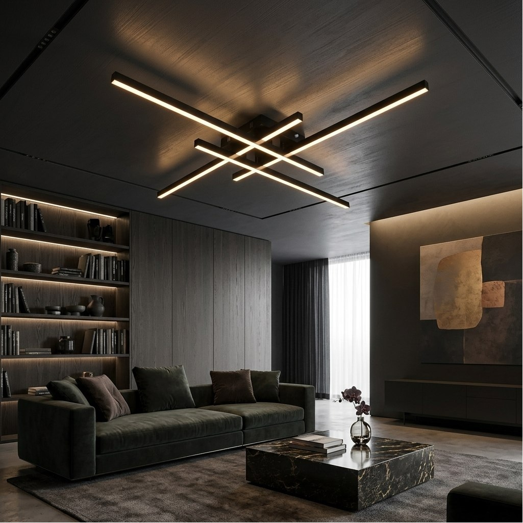 Люстра Reluce 31107-0.3-04L BK, LED, 60 Вт, металл, до 12 кв.м