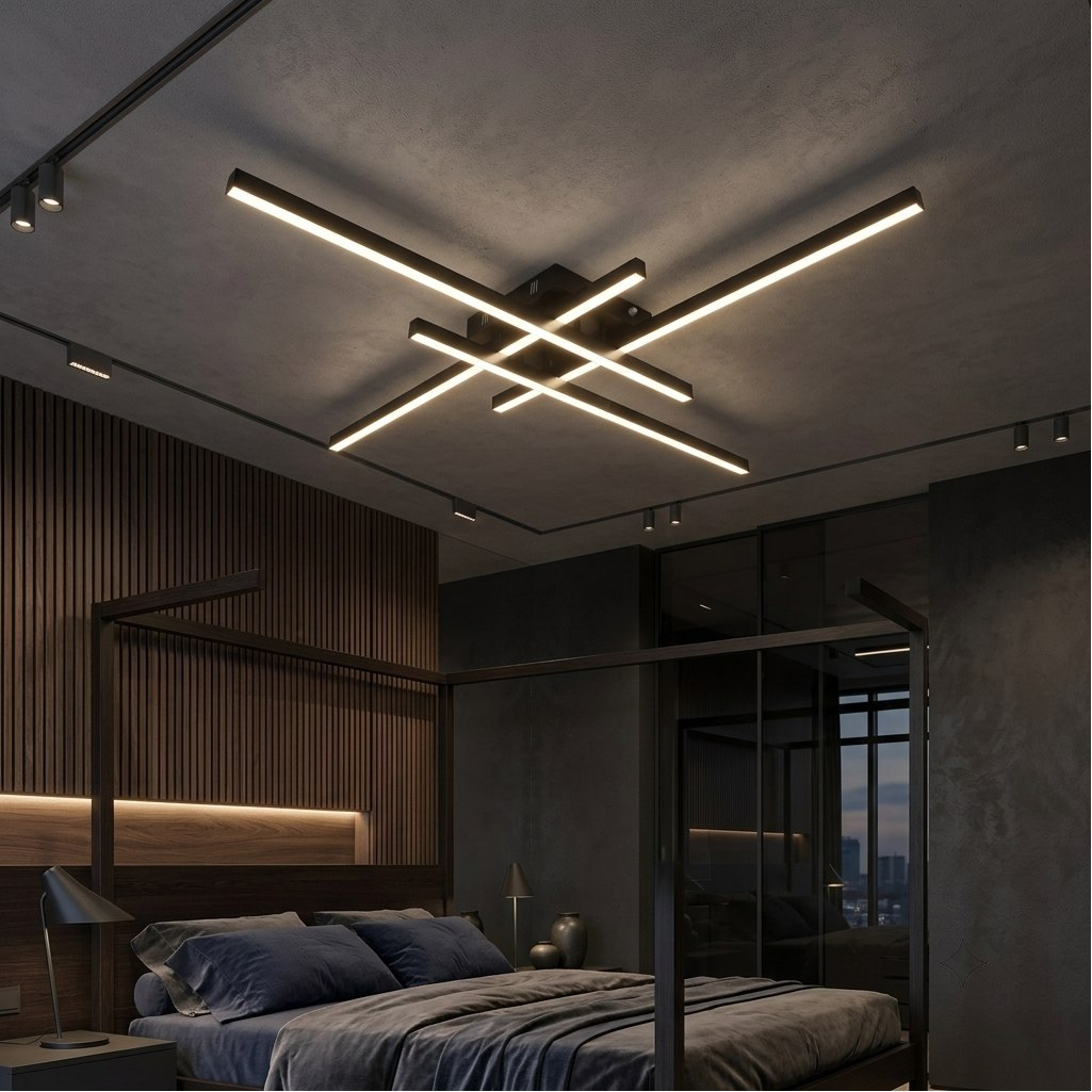 Люстра Reluce 31107-0.3-04L BK, LED, 60 Вт, металл, до 12 кв.м