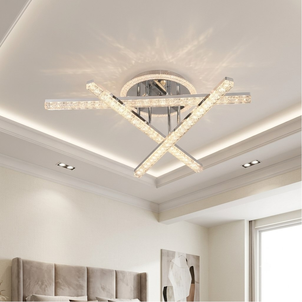 Люстра Reluce 85490-0.3-03 CR, 3 лампы, LED, 82 Вт, металл, до 10 кв.м